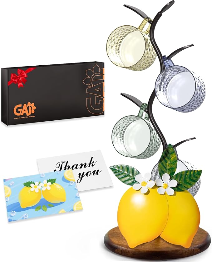 GAJ Lemon Mug Holder Tree Coffee Cup Holder, Countertop Yellow Lemon Themed by Unknown