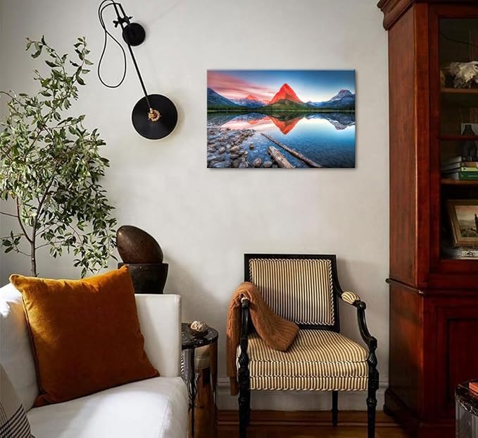 Glacier Mountain Canvas Wall Art USA Glacier National Park Mountains Landscape - Image 4