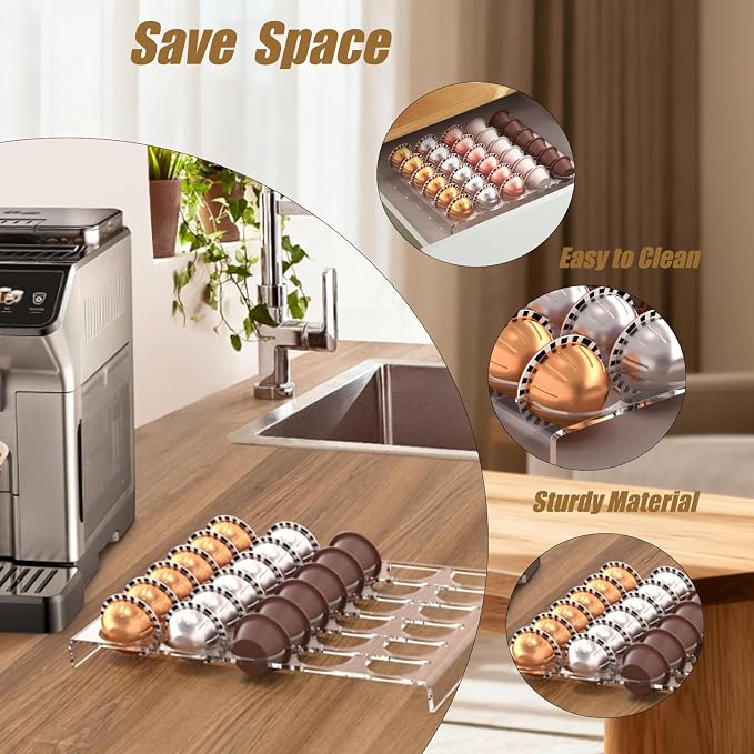 Coffee Pod Drawer Organizer, 30-Capsule Storage Tray，Keep Your Kitchen Drawer - Image 5