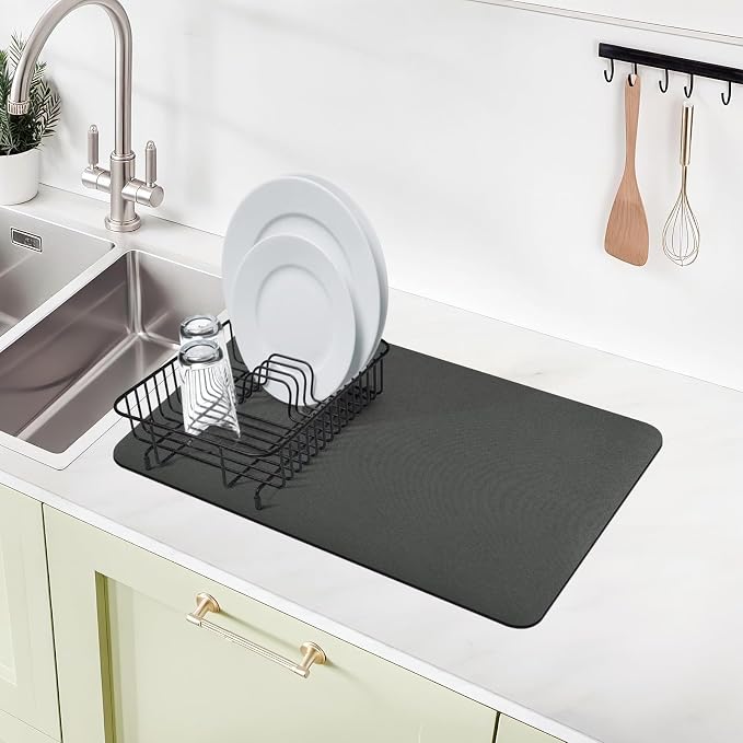 2PCS 12" x 19" Dish Drying Mat & 24" x 5.5" Faucet Mat - Image 5