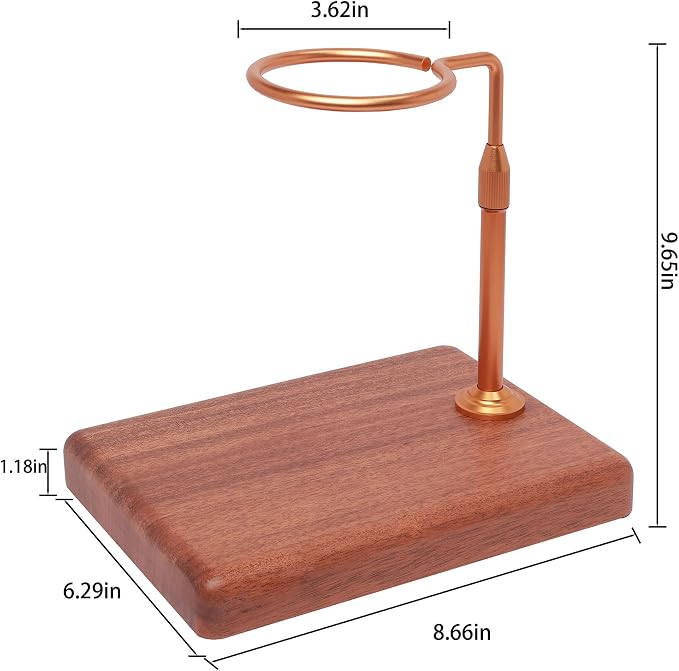 Pour Over Coffee Maker with Adjustable Stand & Wooden Base, Dripper Stand - Image 3