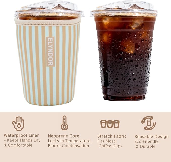 Reusable Insulated Sleeve for Iced Coffee Cup, Beverage Holder for Iced Coffee - Image 6