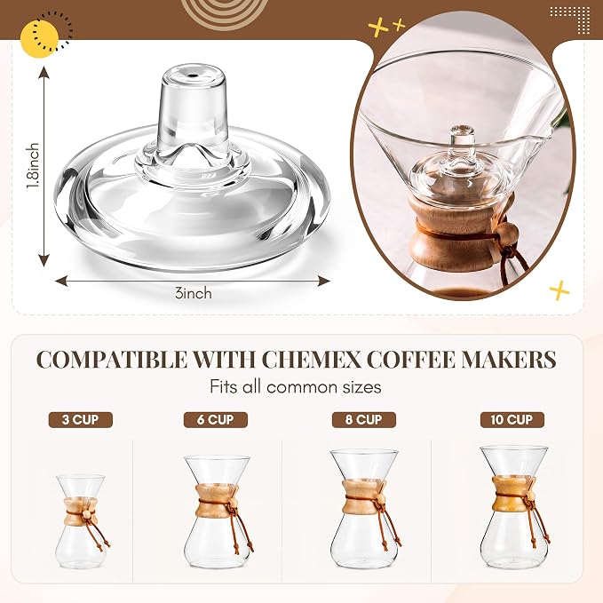 2 Pcs Glass Coffee Pot Lid Compatible - Image 2