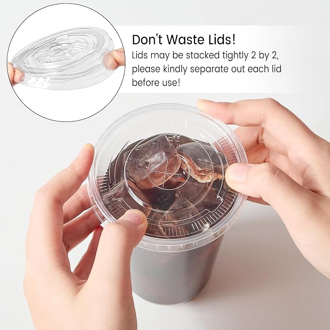 [100 Sets - 18oz Round Bottom Clear Plastic Cups - Image 8