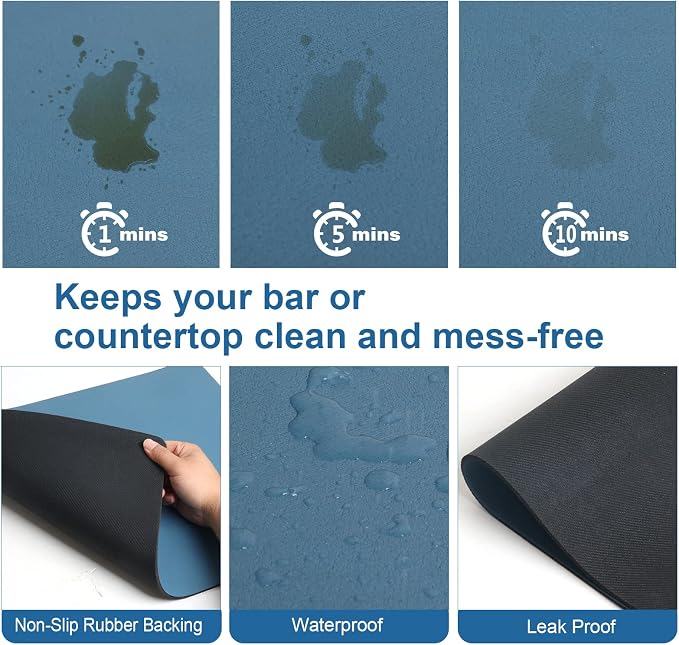 ZLR XXL Coffee Bar Mat for Barista Workstation, Absorbent Dish Drying Mat - Image 2