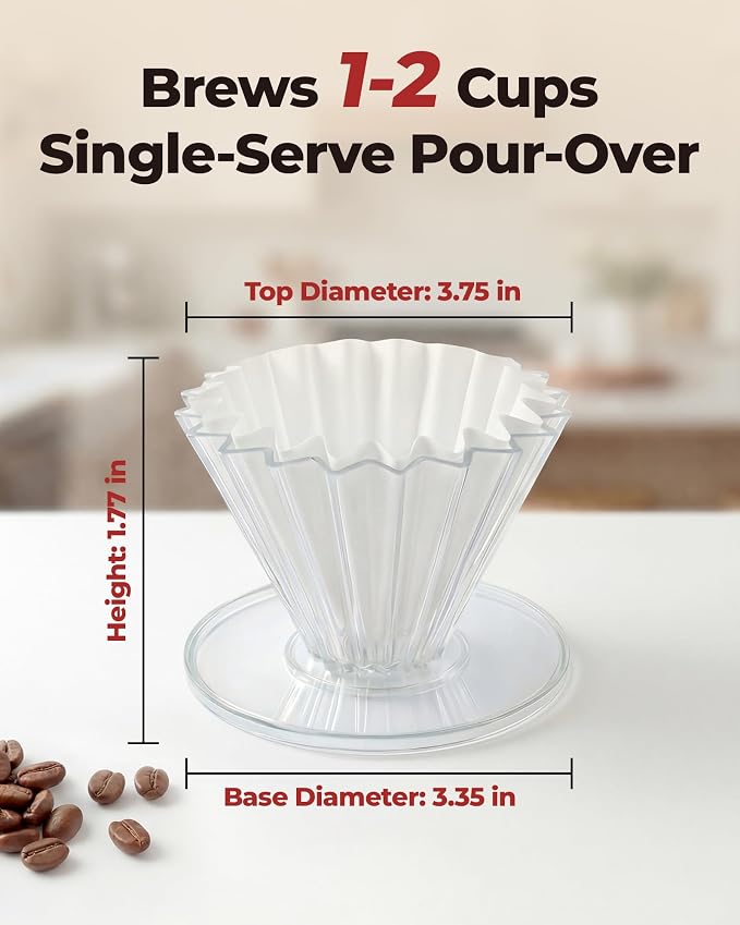 Pour Over Coffee Dripper with 40 Paper Filters, Coffee Filter Cup, Manual Drip - Image 6