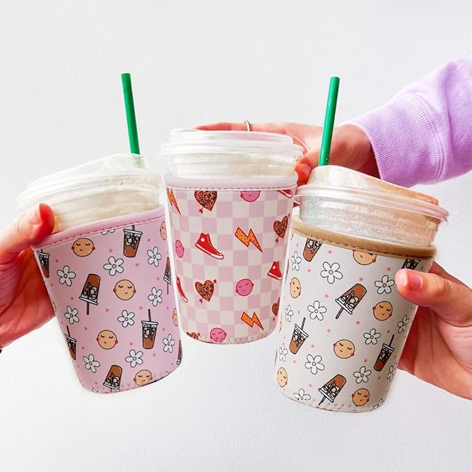 Reusable Insulated Neoprene Iced Coffee Cup Sleeve, Durable Drink Sleeve - Image 4
