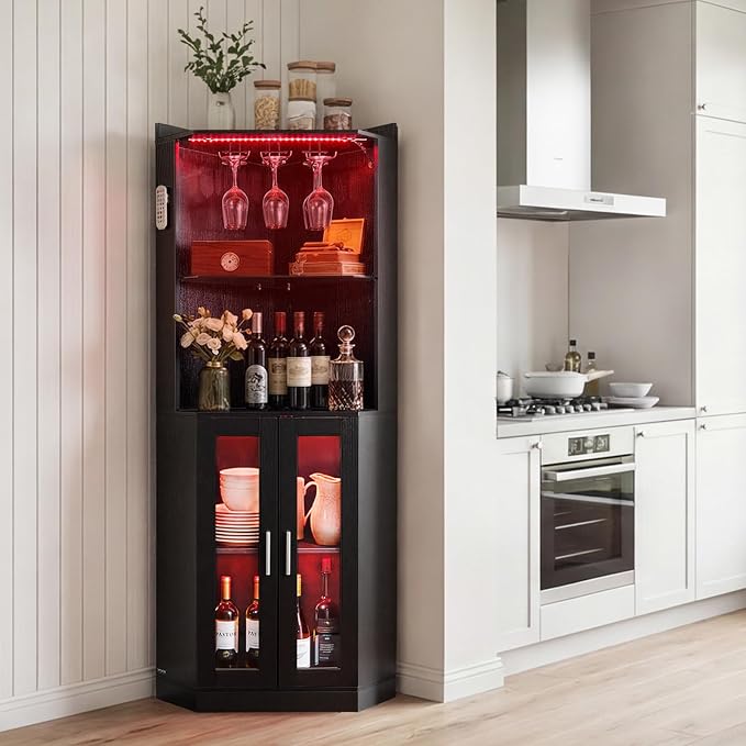VEVOR Corner Wine Cabinet, Bar Cabinet - Image 8