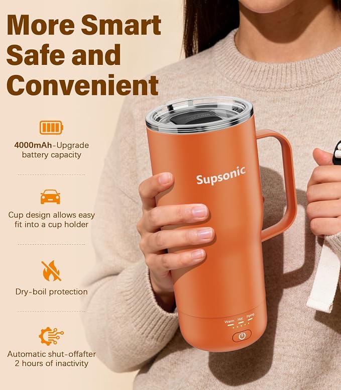 Supsonic - Smart Heated Coffee Mug, 20oz Rechargeable Self Heating Mug - Image 4