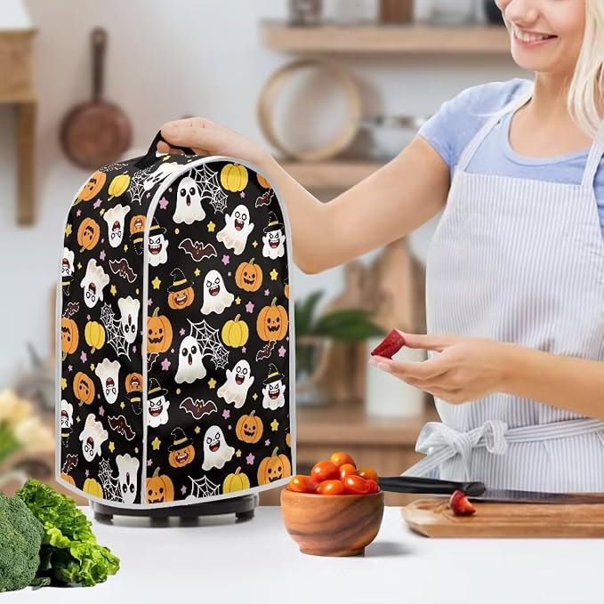 Bat Ghost Pumpkin Blender Dust Cover, Anti Fingerprint Polyester Stand Mixer or - Image 3