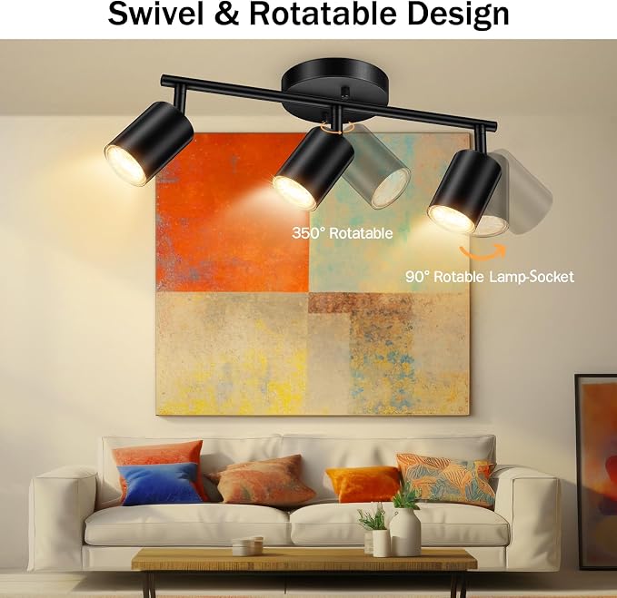 BoostArea LED 3 Light Track Lighting Kit, Flexibly Rotatable Light Head - Image 7