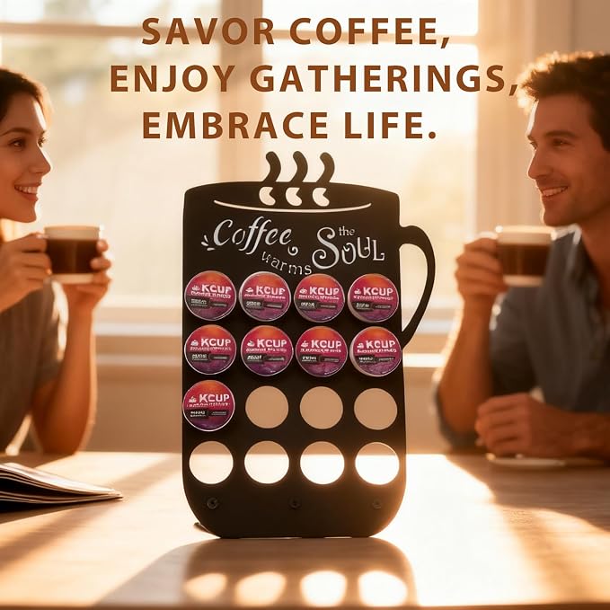 Metal K Cups Coffee Pod Holder, 19 Pods Holder Display, Coffee Bar Organizer - Image 7