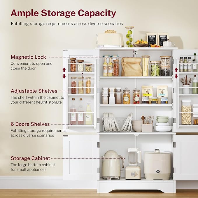 TEENFON 43'H Pantry Cabinet - Image 4