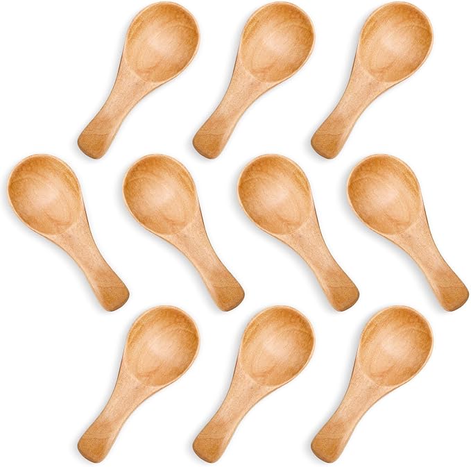 HANSGO 10PCS Small Wooden Spoons, 3 Inch Small Spoons by HansGo