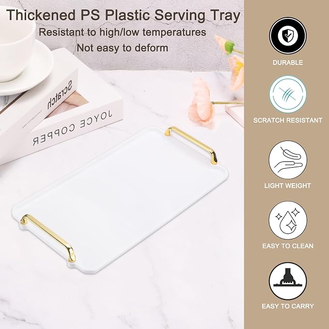 PATIKIL 16.1 x 8.7 Inches Plastic Serving Tray - Image 3