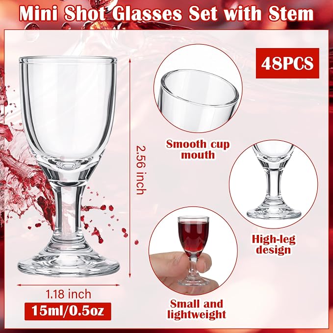 48 Pack 0.5oz/15ml Mini Shot Glass Set - Image 2