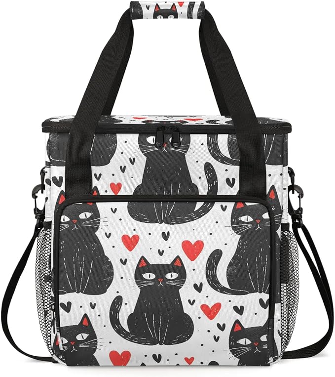 Cartoon Cats Coffee Maker Carring Bag, Large Insulated Storage Organizer Case by Home