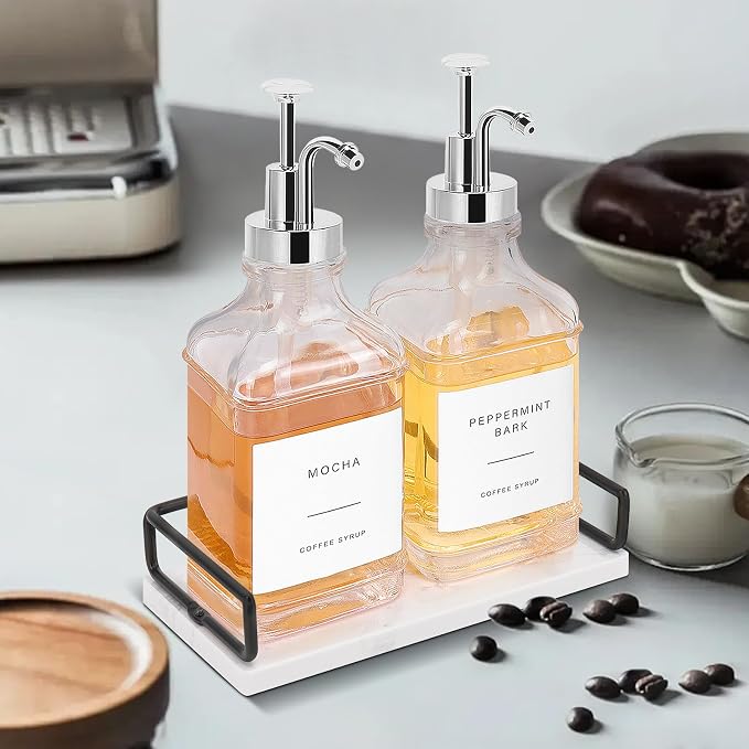 Coffee Syrup Dispenser for Coffee Bar, Refillable Maple Syrup Storage, Coffee - Image 5