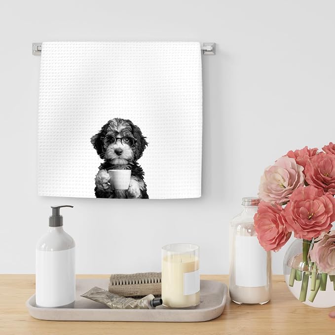 Bernedoodle Gifts Dog Coffee Kitchen Towels, Gifts - Image 5