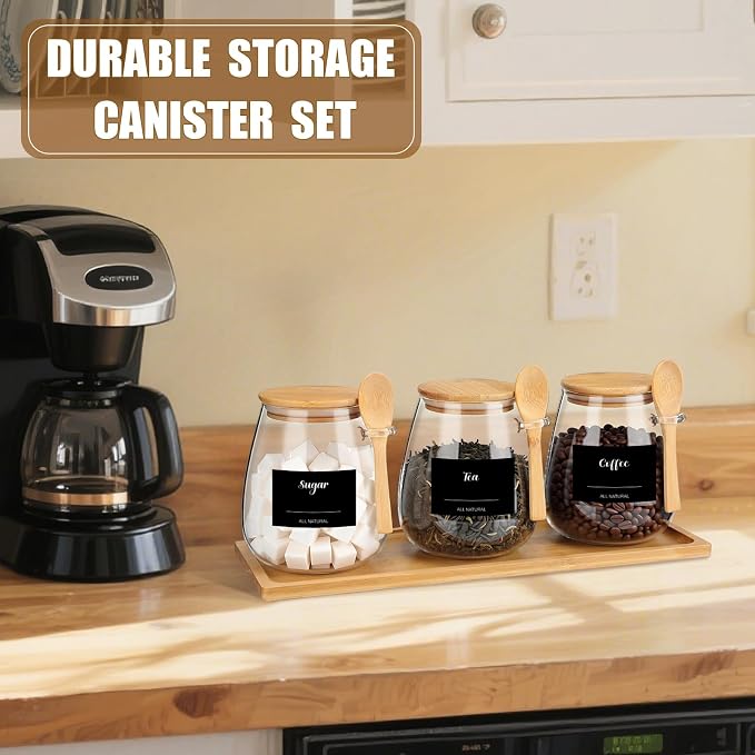 Suclain 3 Pcs Glass Coffee Container - Image 6