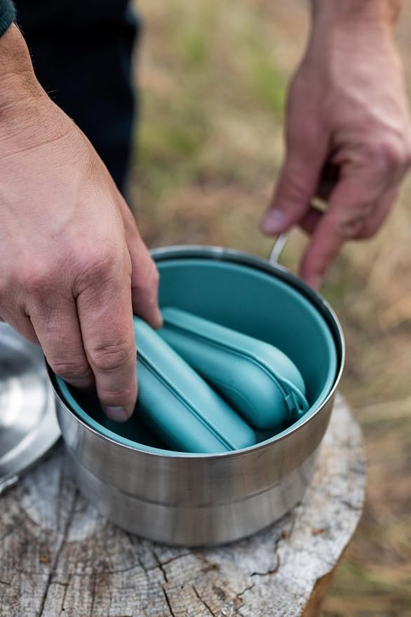 Stansport Stainless Steel Camping Cookware Set – Durable Nesting Mess Kit - Image 5