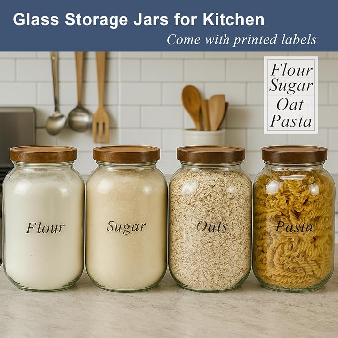 2 Pack Glass Flour Sugar Storage Containers - Image 5