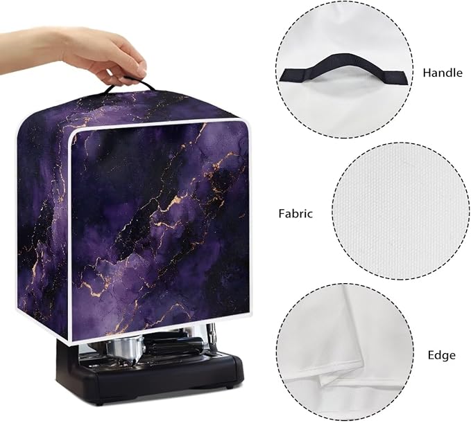 Purple Marble Coffee Machine Cover Dust Coffee Maker Cover Kitchen Appliance - Image 5