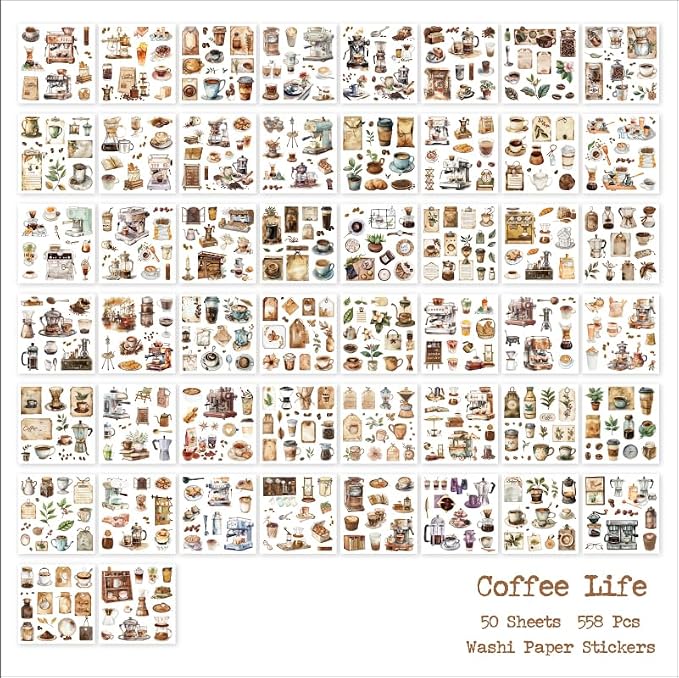 558pcs Coffee Journal Stickers, Ephemera - Image 2
