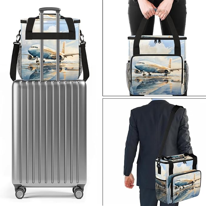 Airplane Airport Coffee Maker Carring Bag, Large Insulated Storage Organizer - Image 7