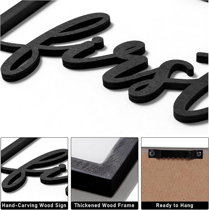 3D Wood But First Coffee Sign, Framed Coffee Bar Wall Decor Wall Art - Image 2