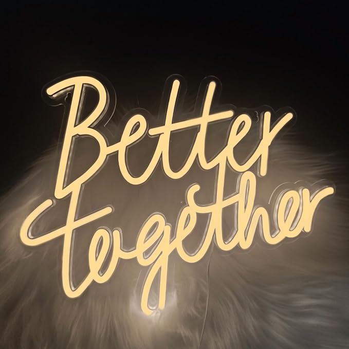 Better Together Neon Sign, Adjustable LED Neon Light Sign Backdrop powered by by EXORUNLEDNeonSign