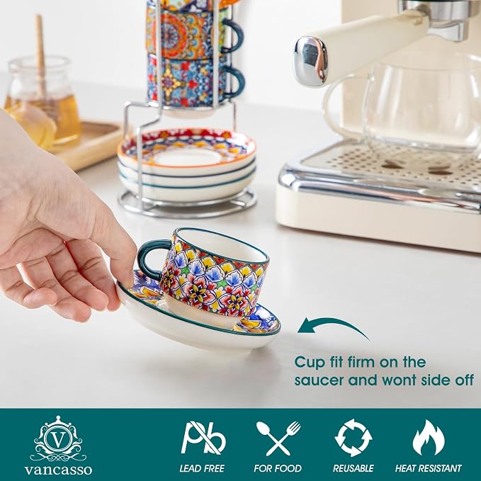 vancasso 2.5 Oz Stackable Espresso Cups - Image 3
