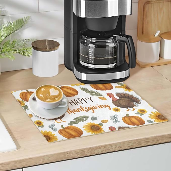 Coffee Mat Coffee Bar Station Maker Machine Pot Table Spill Mat Leather - Image 5