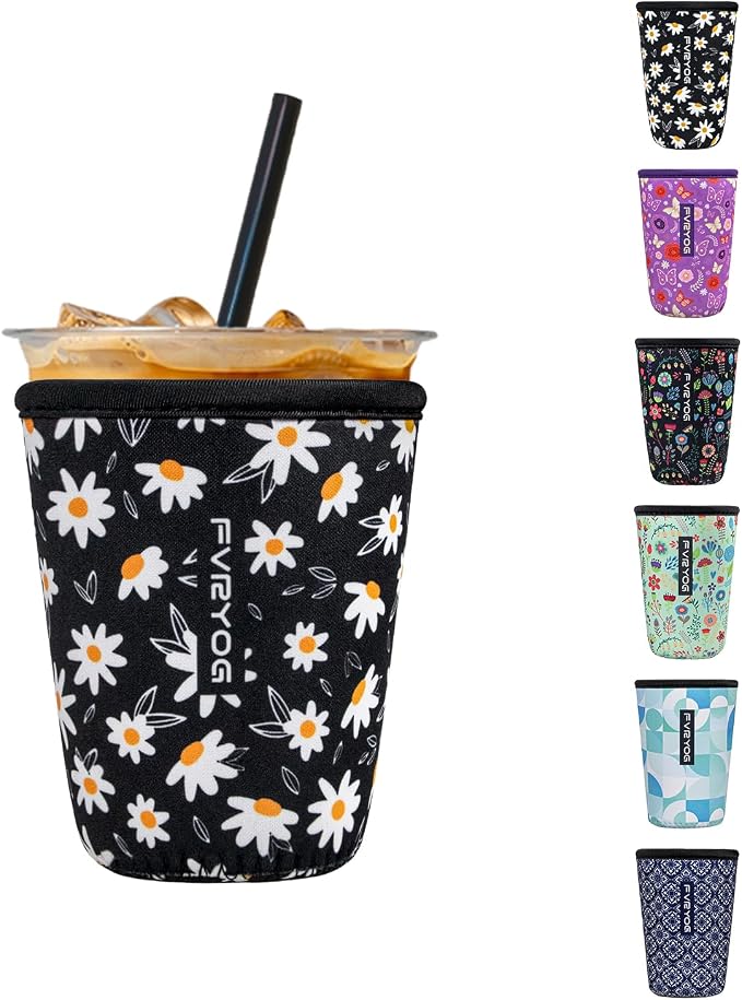 Reusable Insulated Neoprene Iced Coffee Sleeves by Fvryog