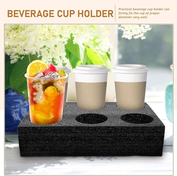 Vaguelly 6 Holes Takeout Beverage Cup Trays, Hot Cold Drinks Cup Fixing Holders - Image 6