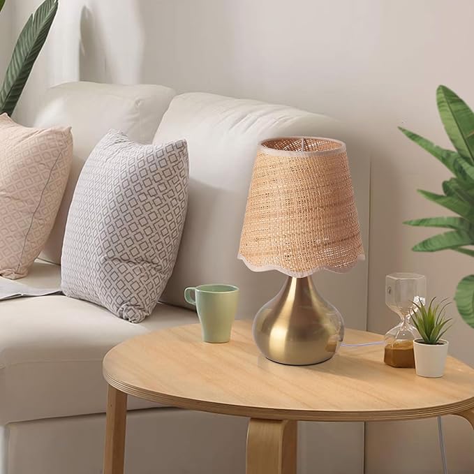 Gold Small Bedside Table Lamp for Bedroom, Brass Gold Mini Table Lamps for - Image 6