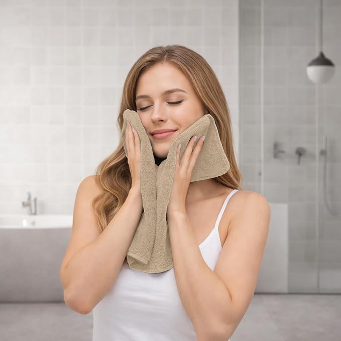 RIVERSIDE Pack of 8 Towels Set, 2 Large Bath, 2 Hand, 4 Face Washcloths - Image 4