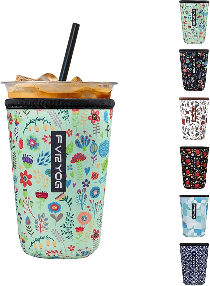 Reusable Insulated Neoprene Iced Coffee Sleeves by Fvryog