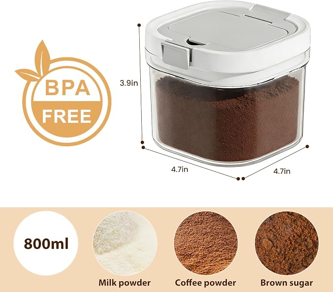 Coffee Storage Canister 27oz Airtight Sugar Storage Organization BPA Free - Image 3