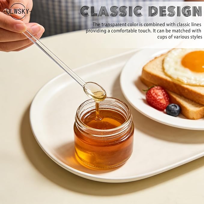 10Pcs Clear Glass Spoons, Heat Resistant Glass Teaspoons, 5.8inch Mini Coffee - Image 4