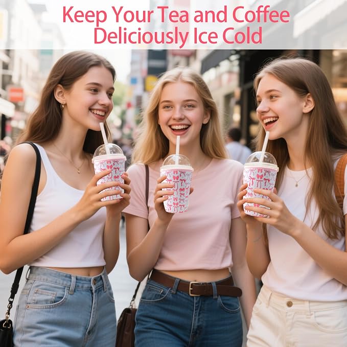 3 Pack Reusable Iced Coffee Cup Sleeve Beverage Holder - Image 5