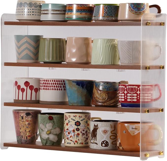 Coffee Mug Holder Wooden Cup Station Organizer 4-Tier Cup Holder - Image 9