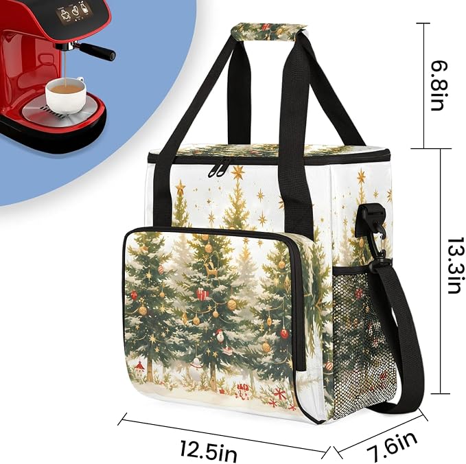 Christmas Trees Coffee Maker Carring Bag, Large Insulated Storage Organizer - Image 2