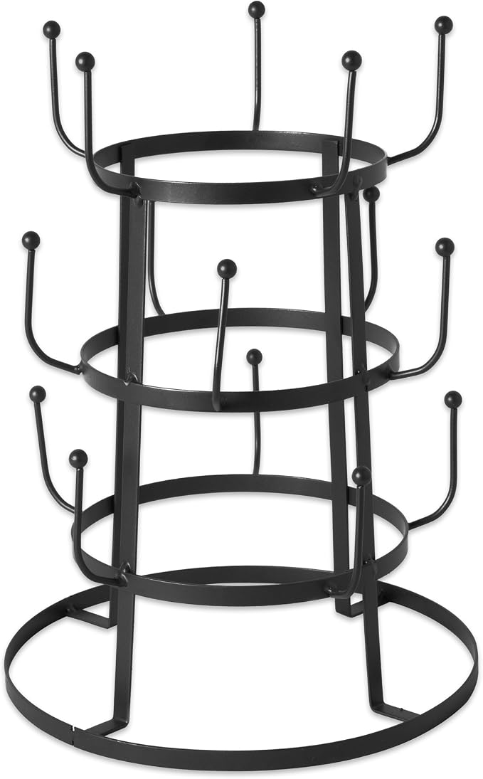 DII Metal Kitchen Storage Collection 3-Tier Mug Tree Stand, Vintage Black by DII