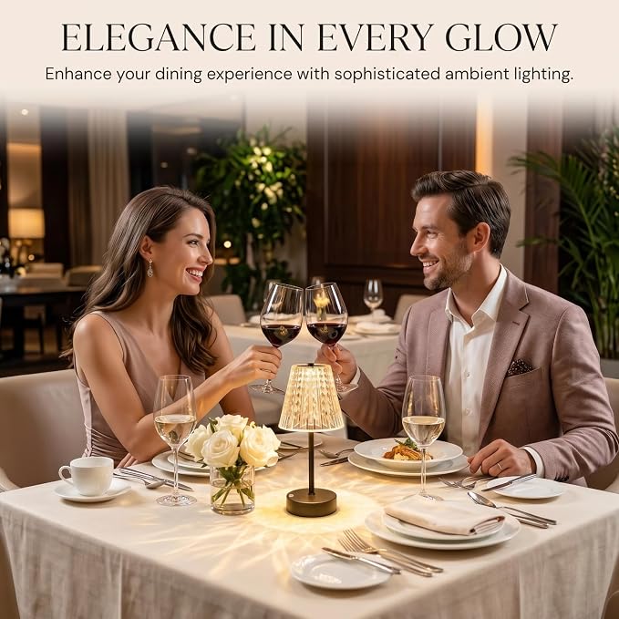 Black Cordless Table Lamp Rechargeable, Small Battery Powered Lamp 5000mAh - Image 3