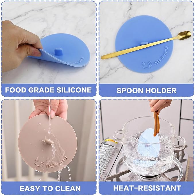 Silicone Cup Covers for Drinks, Cute Reusable Silicone Lids for Cups, Universal - Image 5
