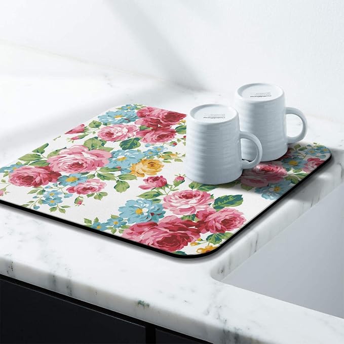 Coffee Bar Mat Accessories for Countertop Absorbent Hide Stain Rubber Backed - Image 4