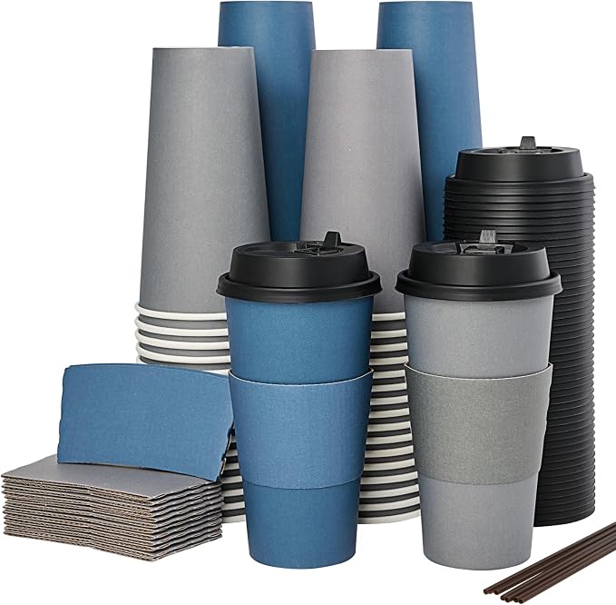 LITOPAK 100 Pack 20 oz Disposable Paper Coffee Cups - Image 8