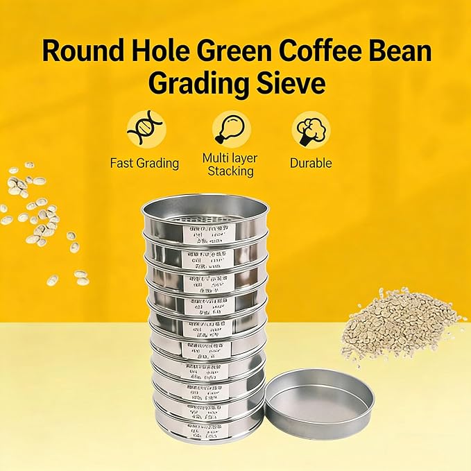 Coffee Bean Grading Sieve, Stainless Steel Round Hole Bean Sifter, - Image 2