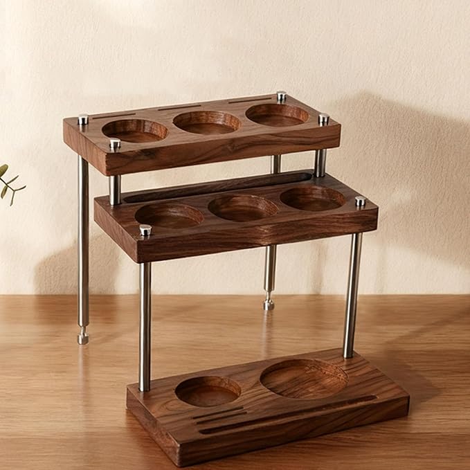Wooden Espresso Tamper Holder Handmade Storage Rack Wood Storage Unit - Image 9